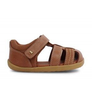 Bobux Step Up Roam 7292 Closed Toe Sandals - Caramel Leather