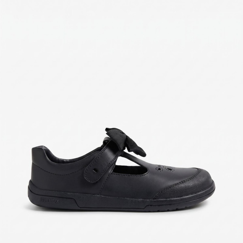 Kid+ Bubbles BQ Girls School Shoes - Black Leather