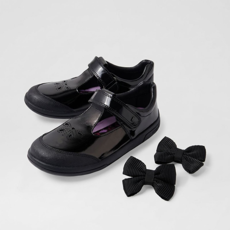 Kid+ Bubbles BQ Girls School Shoes - Black Patent