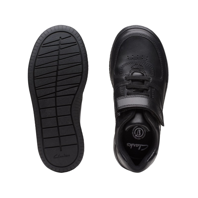 Fawn Lay Kid School Shoes - Black Leather