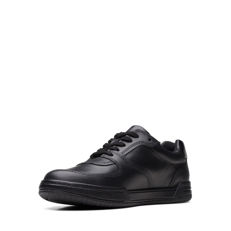Fawn Lay Youth School Shoes - Black Leather
