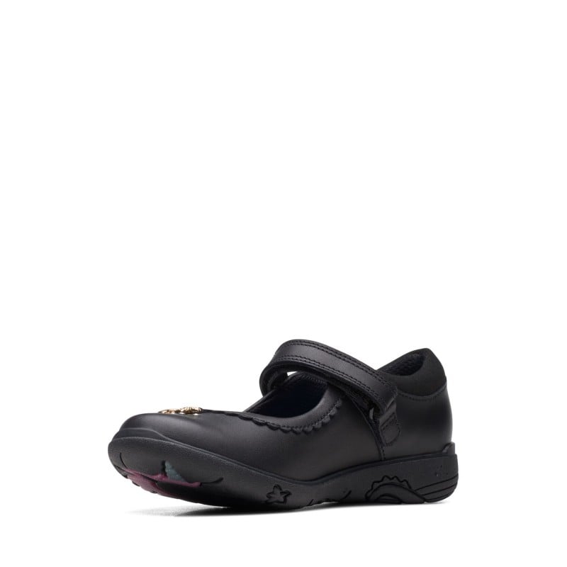 Relda Sea Kid School Shoes - Black Leather