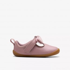 Clarks Roamer Trim Toddler Shoes - Dusty Pink Leather Clarks Roamer Trim Toddler Shoes - Dusty Pink Leather