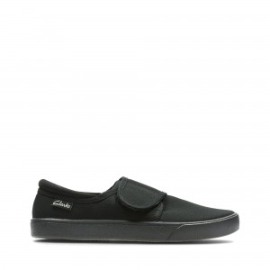 Clarks Hopper Run Plimsolls - Black Textile Clarks Hopper Run Plimsolls - Black Textile