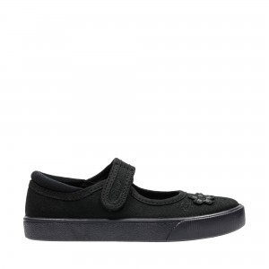 Clarks Hopper Go Plimsolls - Black Textile Clarks Hopper Go Plimsolls - Black Textile