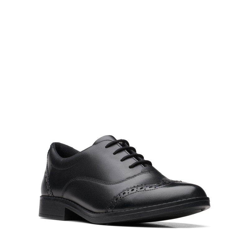 Aubrie Tap Youth School Shoes - Black Leather