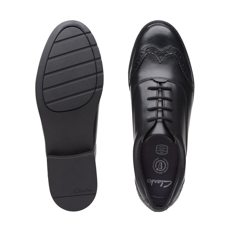 Aubrie Tap Youth School Shoes - Black Leather