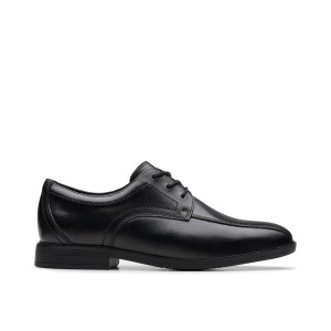 Clarks Jonwin Loop Youth School Shoes - Black Leather Clarks Jonwin Loop Youth School Shoes - Black Leather