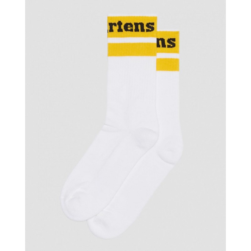 Athletic Logo Socks - White/Yellow Textile