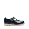 Crown Print Toddler Shoes - Navy Patent