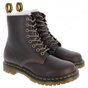 Dr. Martens 1460 Pascal Serena Boots - Dark Khaki Leather
