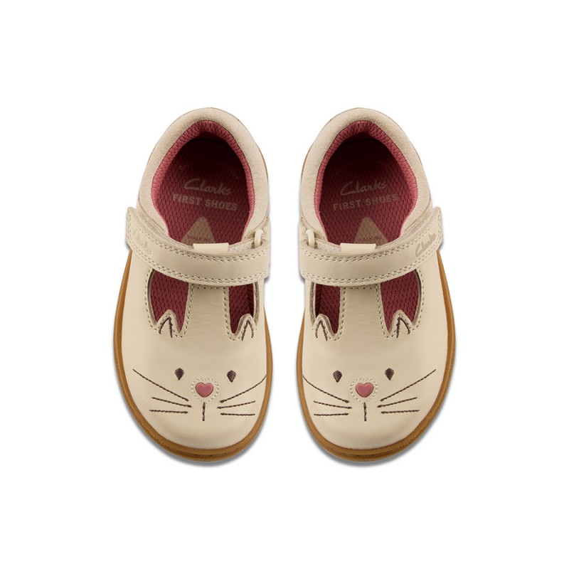 Flash Ears Toddler Shoes - Off White Leather