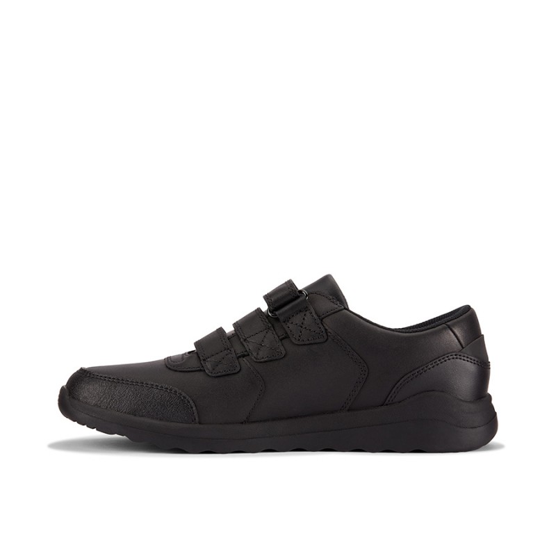 Daze Step 2 Youth School Shoes - Black Leather