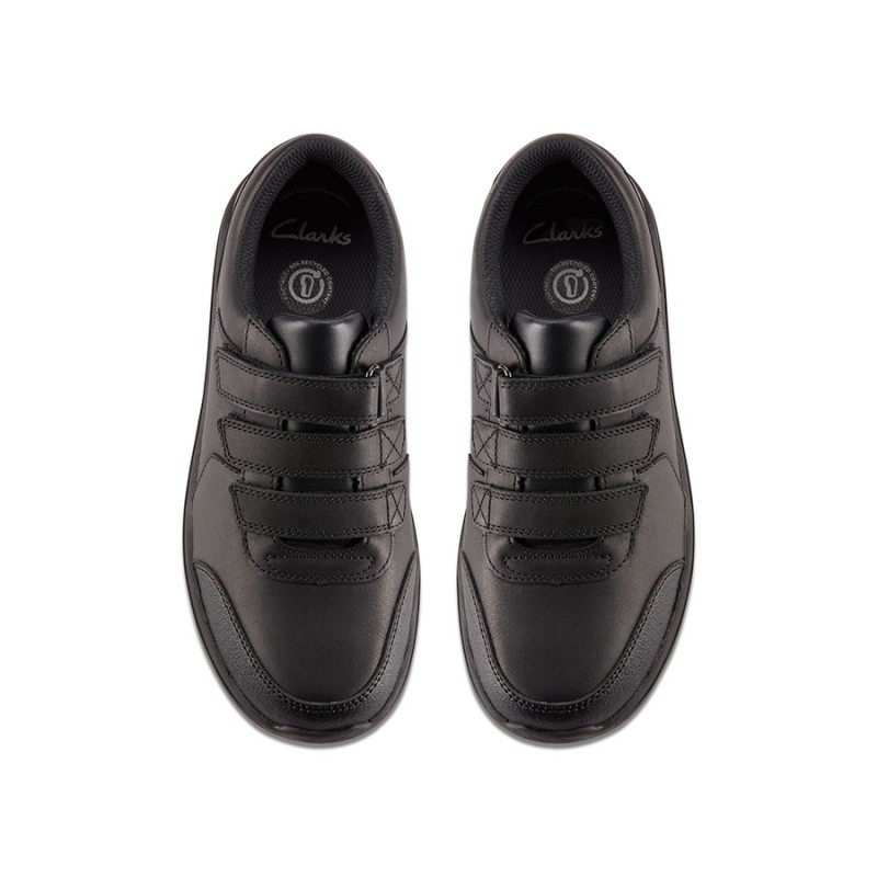 Daze Step 2 Youth School Shoes - Black Leather