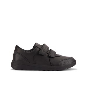 Clarks Daze Step 2 Kid School Shoes - Black Leather Clarks Daze Step 2 Kid School Shoes - Black Leather