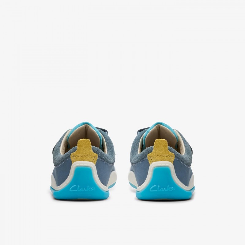 Noodle Fun Toddler Shoes - Steel Blue Leather