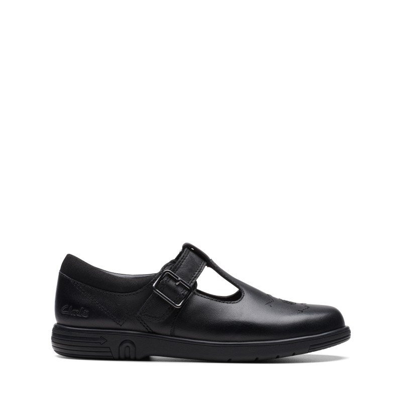 Jazzy Tap Kid School Shoes - Black Leather