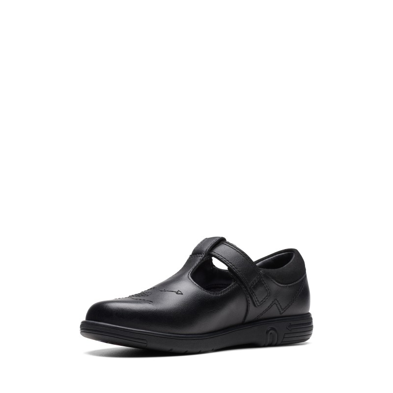 Jazzy Tap Kid School Shoes - Black Leather