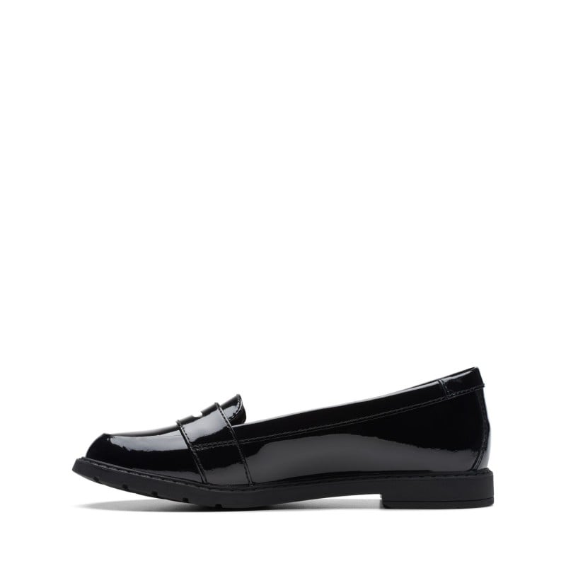 Scala Loafer Kid School Shoes - Black Patent