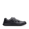 Cica Star Orb Youth Trainers - Black Leather