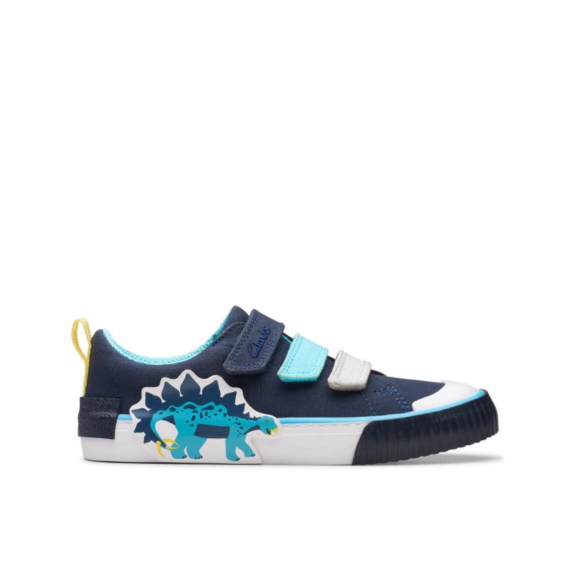 Foxing Tail Kids Canvas Shoes - Navy Combi