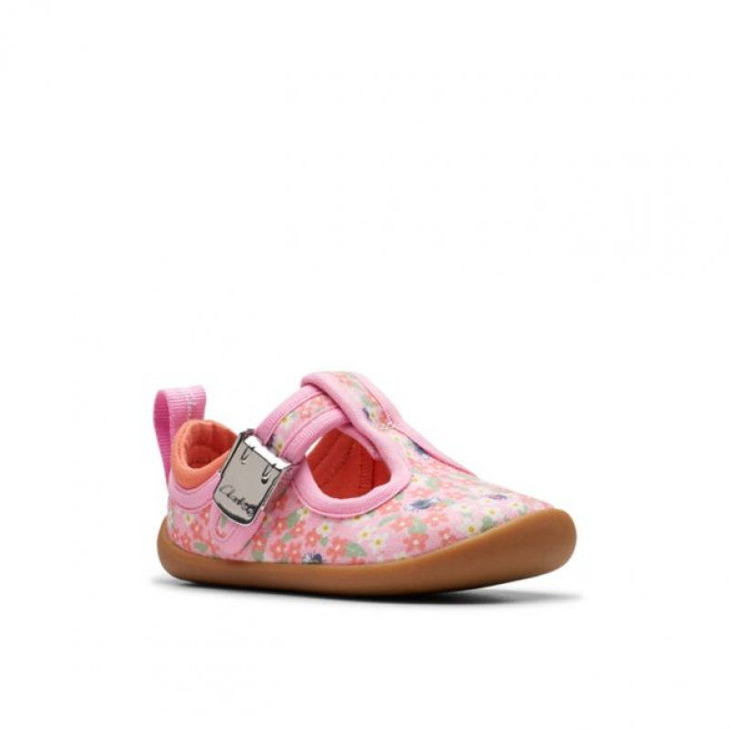 Roamer Bloom Toddler Canvas Shoes - Pink/Print
