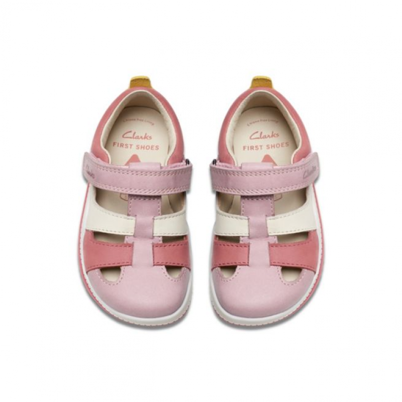 Noodle Sun Toddler Closed Toe Sandals - Pink Combi Leather