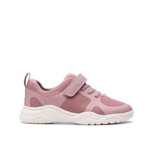 Clarks Feather Ath Kids Trainers - Dusty Pink Clarks Feather Ath Kids Trainers - Dusty Pink