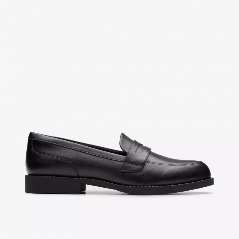Tapa Edge Youth School Shoes - Black Leather