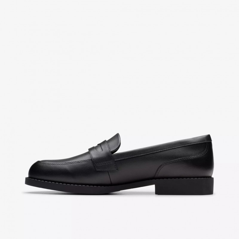 Tapa Edge Youth School Shoes - Black Leather
