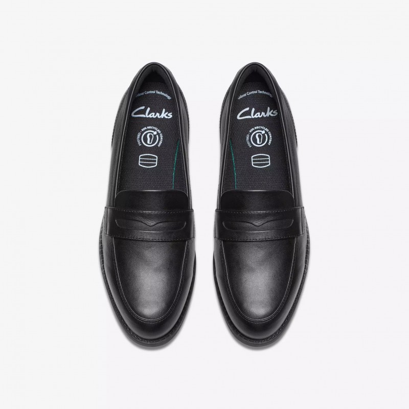 Tapa Edge Youth School Shoes - Black Leather
