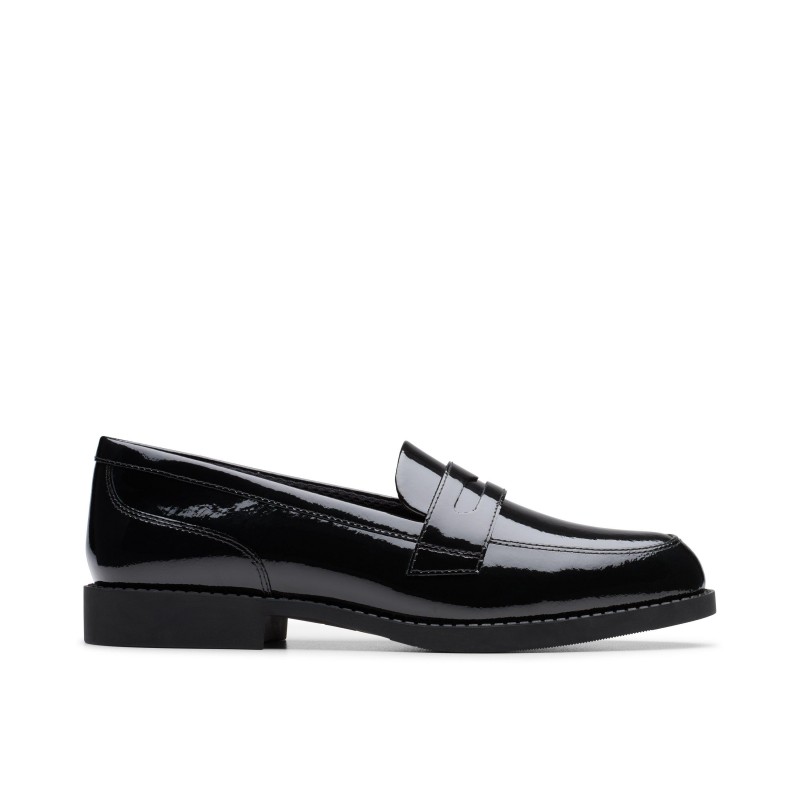 Tapa Edge Youth School Shoes - Black Pat