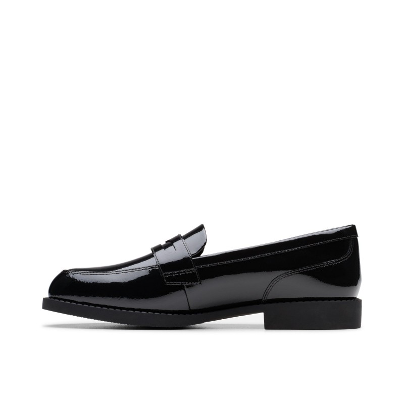 Tapa Edge Youth School Shoes - Black Pat