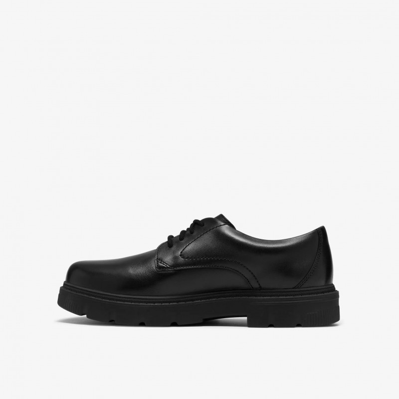 Lorcam Walk Youth School Shoes - Black Leather