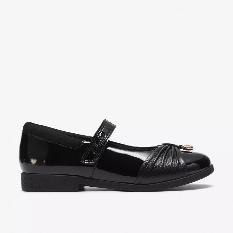 Lock Gem Kids School Shoes - Black Patent