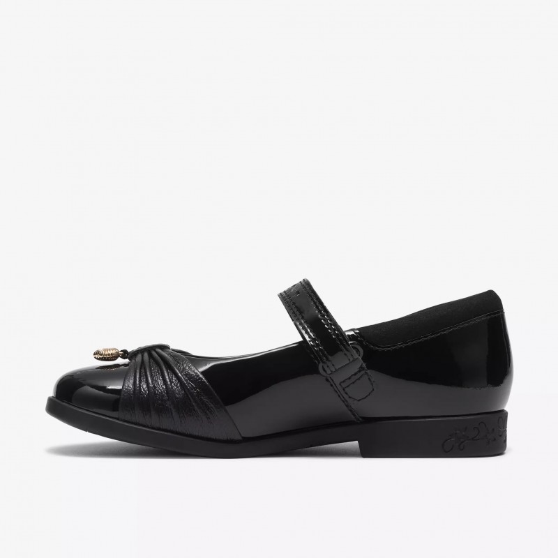 Lock Gem Kids School Shoes - Black Patent
