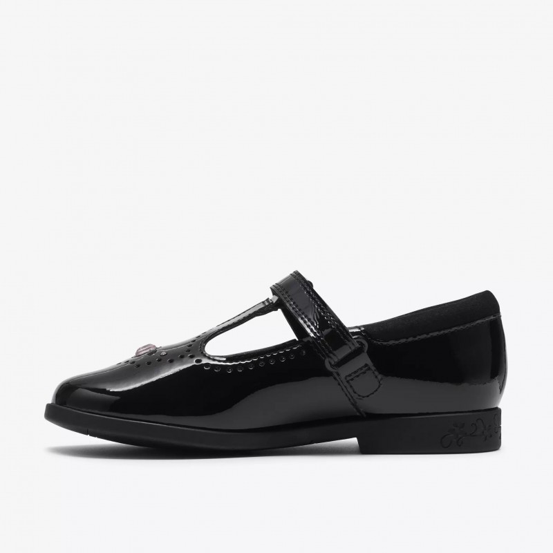 Lock Wish Kids School Shoes - Black Patent