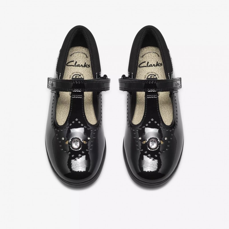 Lock Wish Kids School Shoes - Black Patent