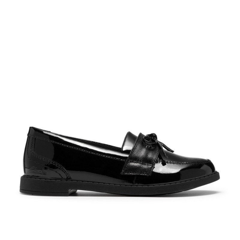 Scala Lane Older School Shoes - Black Patent