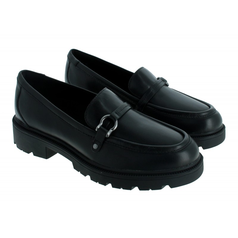 Code L Step Loafers - Black Leather
