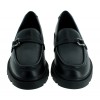 Code L Step Loafers - Black Leather