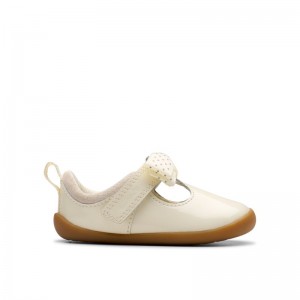 Clarks Roamer Trim Toddler Shoes - Off White Clarks Roamer Trim Toddler Shoes - Off White