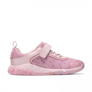 Clarks Tidal Wish Kids Trainers - Pink Combi Clarks Tidal Wish Kids Trainers - Pink Combi