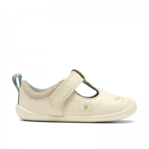 Clarks RoamerFlora Toddler Shoes - Cotton Combi Leather Clarks RoamerFlora Toddler Shoes - Cotton Combi Leather