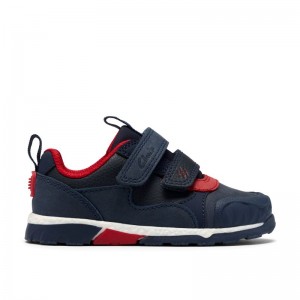 Clarks Steggy2Track Toddler Shoes - Navy/Red Clarks Steggy2Track Toddler Shoes - Navy/Red
