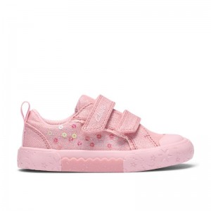 Clarks Foxing Gleam Toddler Canvas Shoes - Pink Clarks Foxing Gleam Toddler Canvas Shoes - Pink