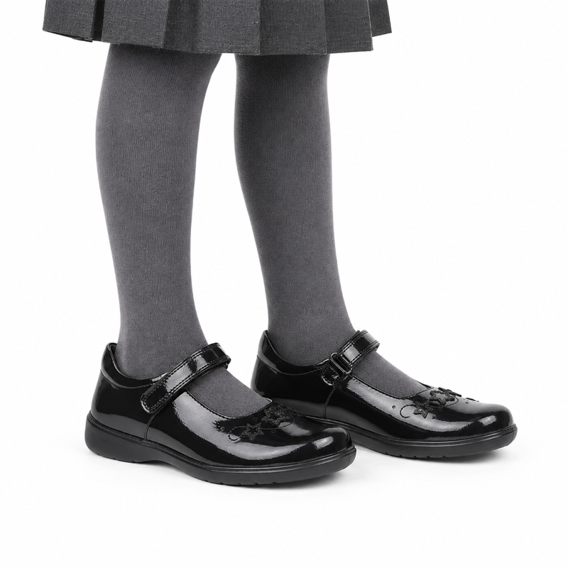Star Jump School Shoes - Black Patent