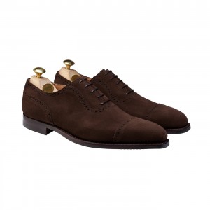 Crockett & Jones Westbourne Shoes - Dark Brown Calf Suede