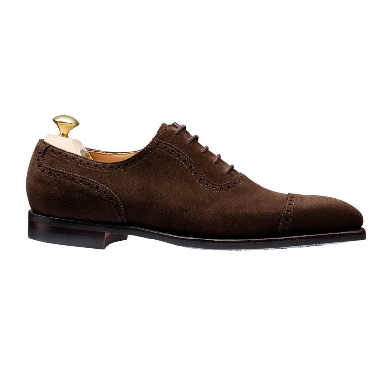 Crockett & Jones Westbourne Shoes - Dark Brown Calf Suede