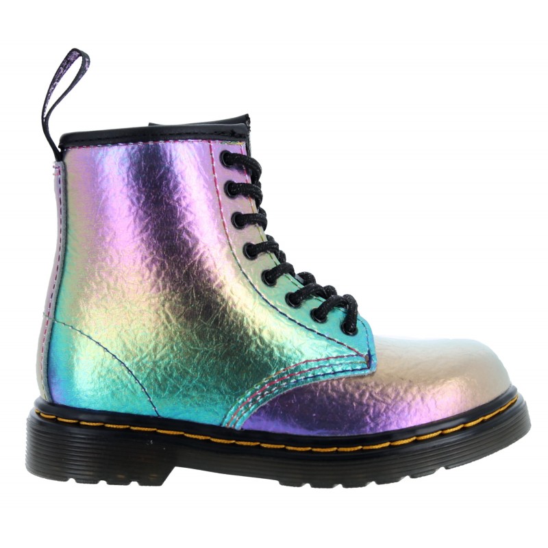 1460 Junior Boots - Multi Rainbow Crinkle